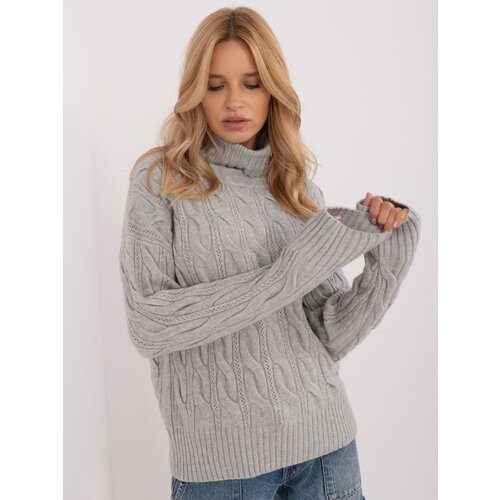 Fashion Hunters Grey turtleneck with pattern Slike