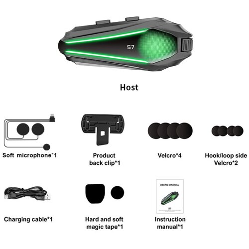 INF Motoristični Bluetooth set za čelado: 1000mAh, 30h, IP67, 1200m doseg, (5000323777) Slike