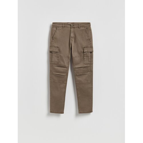 Reserved Slim fit cargo hlače - prljavosmeđe Cijene