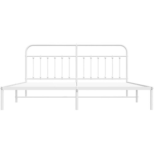 VidaXL Metalni okvir za krevet s uzglavljem bijeli 193x203 cm Slike