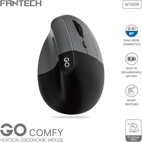 Fantech Mis Wireless W195R GO comfy sivi Cene