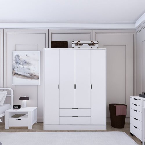 Hanah home Duru ormar 4 vrata 1600-017 mat bela Cene