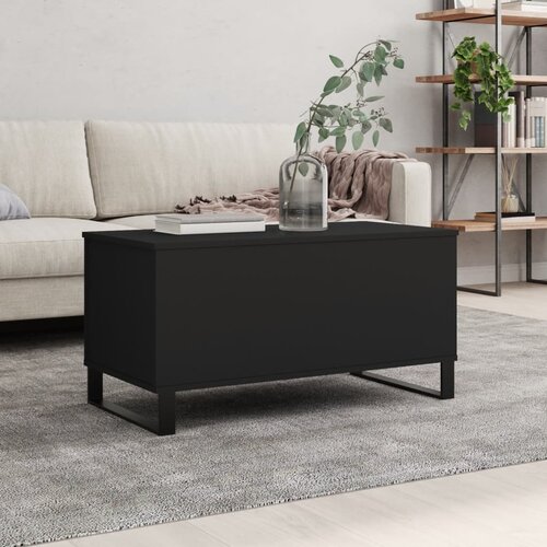  The Living Store Klubska mizica črna 90x44,5x45 cm inženirski les - Klubska Mizica, (21444048) Slike