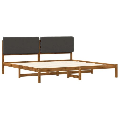  Krevetni okvir s tapiciranim uzglavljem Prirodna i tamnosiva - Prirodna i tamnosiva 180 x 200 cm Slike