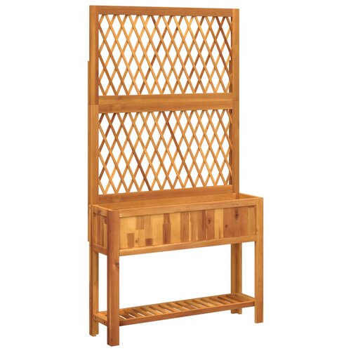 Maison Chic Cvetlično korito - Cvetlični Lonec z mrežo in polico 100x32x185 cm trdna akacija, (21790113) Cene