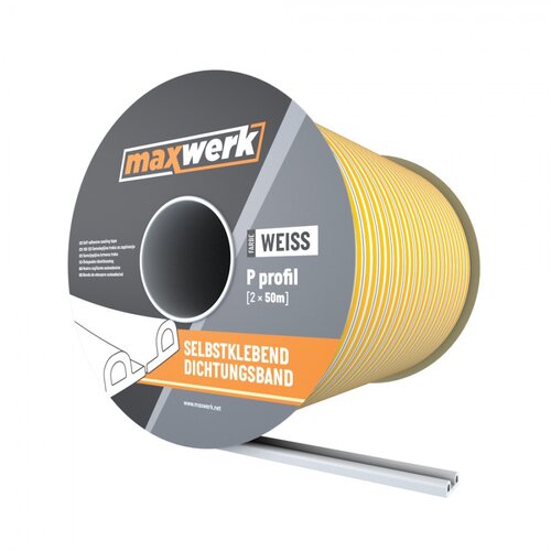 Maxwerk Traka dihtung samolepljiva 2x50m P profil bela Slike