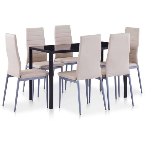 vidaXL sedmodijelni blagovaonski set boja cappuccina Cijene