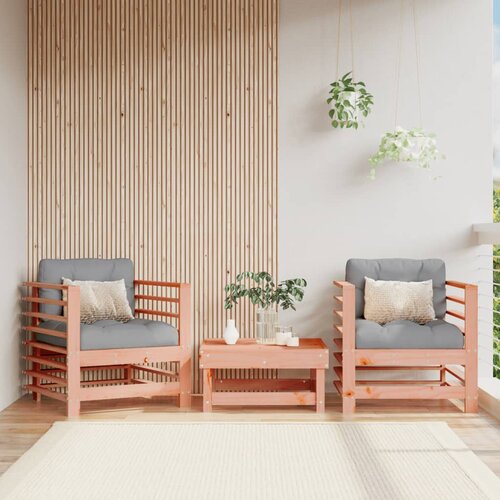 The Living Store Vrtni stoli z blazino 2 kosa trdna douglas jelka - Vrtni Stol, (21437876) Slike