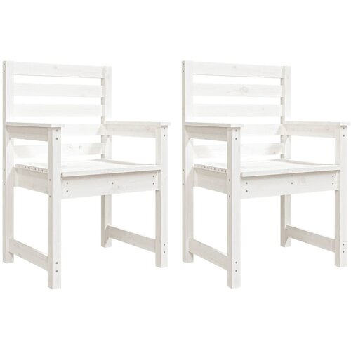 Maison Chic Vrtni Stoli - Stol za vrt 2 kosa bele barve 60x48x91 cm trdna borovina JS497, (21877791) Slike