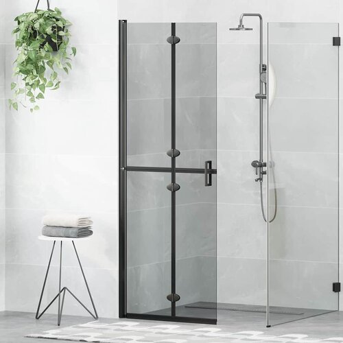 VidaXL Zid za walk-in tu&amp;scaron; Ostalo Crna i tamnoprozirna 70 x 190 cm Slike