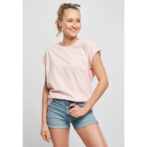 UC Curvy Women's T-Shirt Melange Extended Shoulder Tee pink melange