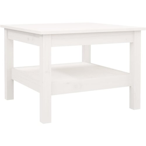 Maison Chic Klubska mizica - kavna mizica - Nizka mizica bela 55x55x40 cm trdna borovina, (21754818) Cene