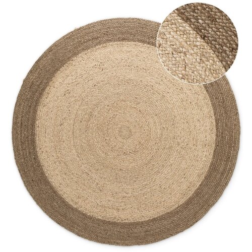 Hanse Home Sivo-bež obojestranska/ročno tkana okrogla preproga iz jute &amp;oslash; 120 cm Jutta Greige &amp;ndash; Slike