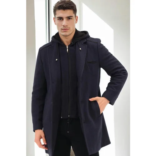 Dewberry PLT8371 DEWBRRY MEN'S COAT-DIAGONAL NAVY BLUE-2