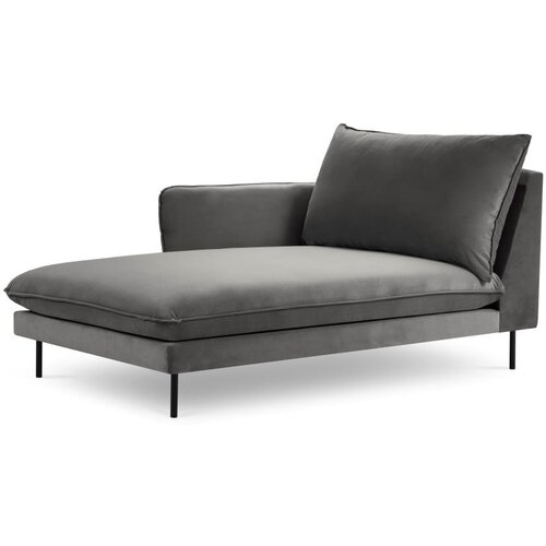 Cosmopolitan Design temno siv žametni ležalnik Vienna, levi kot Slike