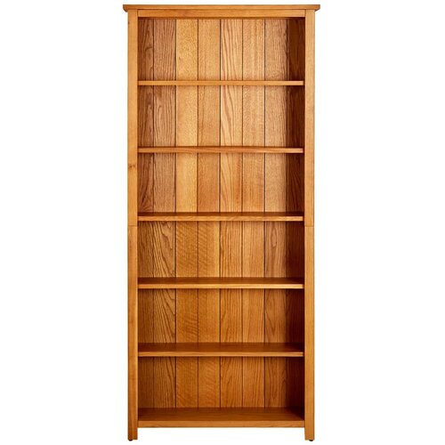 Maison Chic Knjižna omara - Knjižni regal 6-nadstropna 80x22,5x180 cm trdna hrastovina, (21725220) Slike