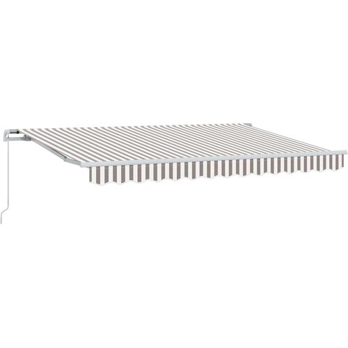 vidaXL Povlačivi tende Svijetlo siva i bijela. 450 × 350 cm - Svijetlosiva i bijela 450 × 350 cm s bijelim okvirom Cene
