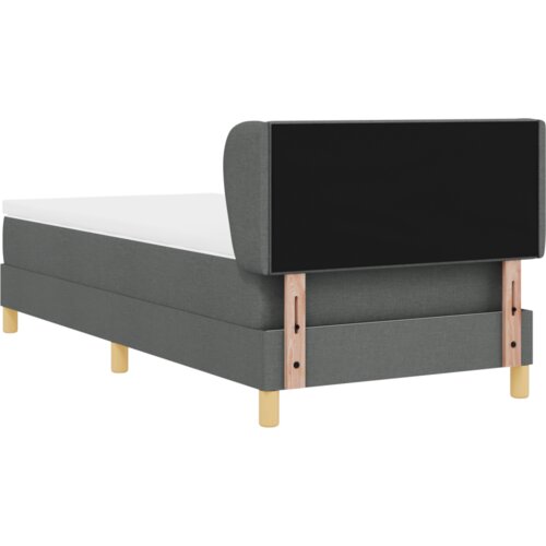 VidaXL box spring krevet s madracem u tamnosivoj boji, 90x190 cm, tkanina Slike