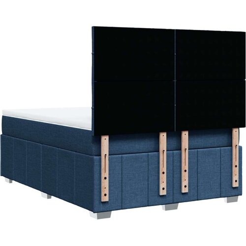 VidaXL Krevet s oprugama i madracem plavi 160x200 cm od tkanine Slike