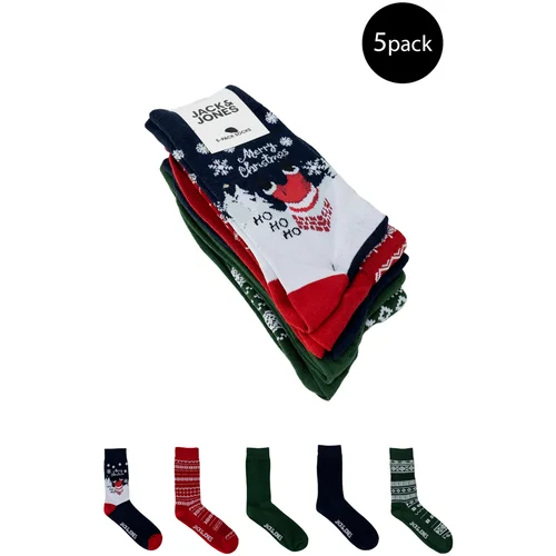 Jack & Jones Nogavice JACANIK XMAS SOCKS 5 PACK - 12222880 Rdeča