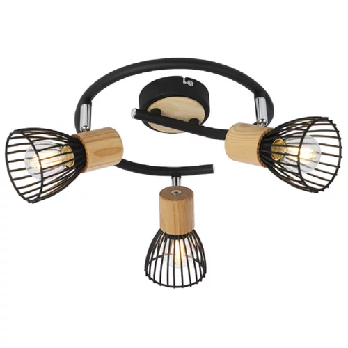 Ferotehna stropna svjetiljka Black Wood 3 (75 W, D x Š x V: 250 x 250 x 190 mm, Crne boje, E14)