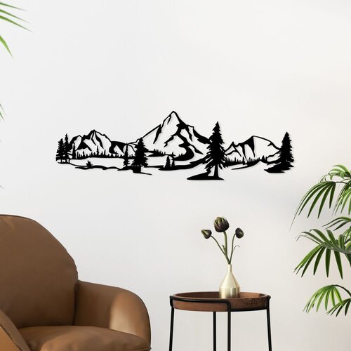Wallity Zidna dekoracija Pejzaž 4, 20x70 cm, 1,5 mm, Crna Cene