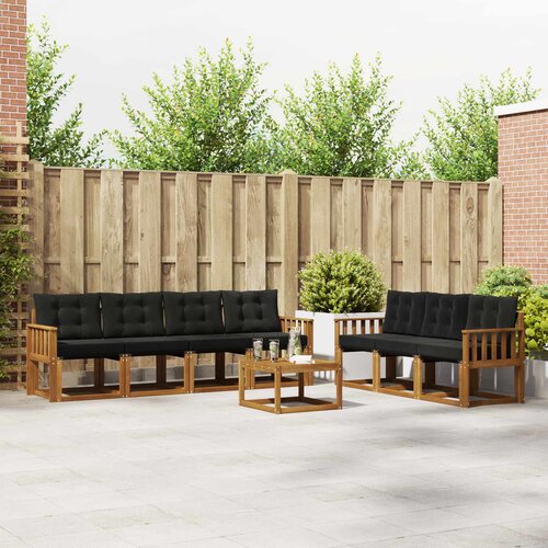  Set vanjskih sofa 8 kom. Prirodna i crna Cene
