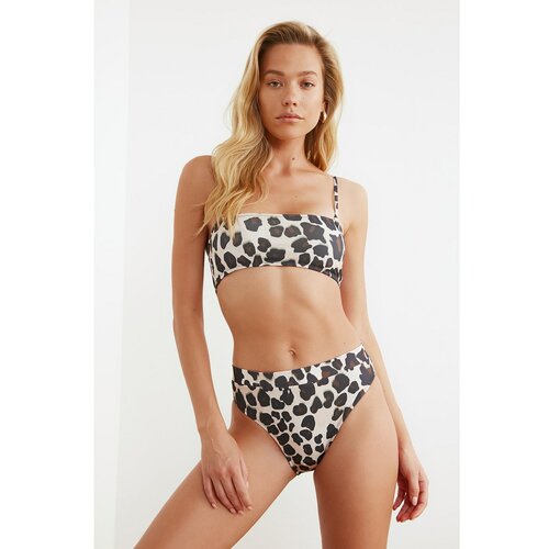 Trendyol Leopard Pattern High Waist Bikini Bottom Slike