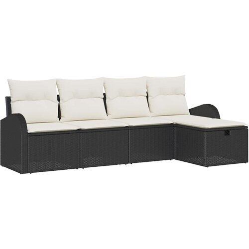  Sjedeća garnitura za vrt 5 kom. Crna poliratan 234 x 117 x 85 cm Slike