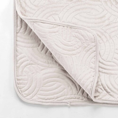 Douceur d int&amp;eacute;rieur Krem set prekrivača i jastučnice od samta 240x260 cm Solange &amp;ndash; Slike