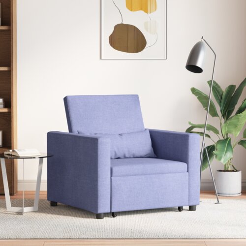  3-u-1 kauč na sklapanje plava denim tkanina Cijene