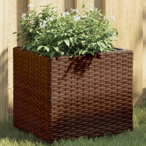vidaXL Vrtno cvetlično korito rjavo 36x30x32 cm poli ratan Cene