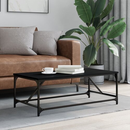 VidaXL Klubska mizica črna 100x50x35 cm inženirski les Slike