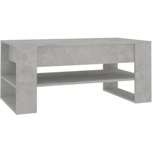 vidaXL Klubska mizica betonsko siva 102x55x45 cm konstruiran les, (20714181)