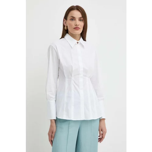 Marella Košulja za žene, boja: bijela, slim, s klasičnim ovratnikom, 2413111061200