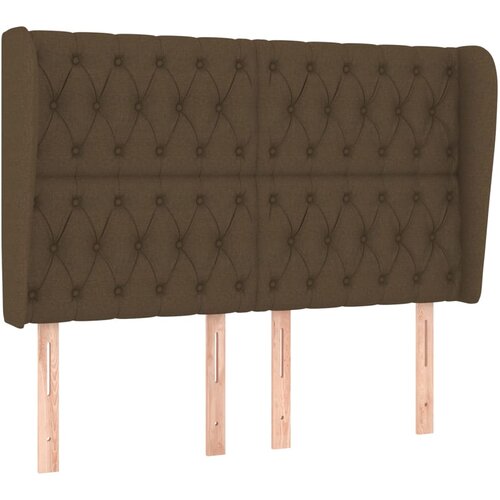 VidaXL Vzglavje z u&amp;scaron;esi temno rjavo 163x23x118/128 cm blago, (20932577) Slike