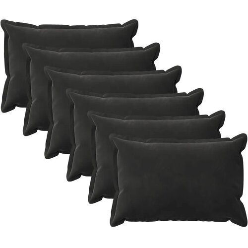 Presvlaka za jastuk 6 kom. HOUTEN Crna 50 x 80 cm Bar&amp;scaron;un - Dizajn s paspulom Crna 50 x 80 cm Slike