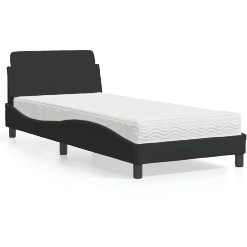  Krevet s madracem crni 90x200 cm baršunasti