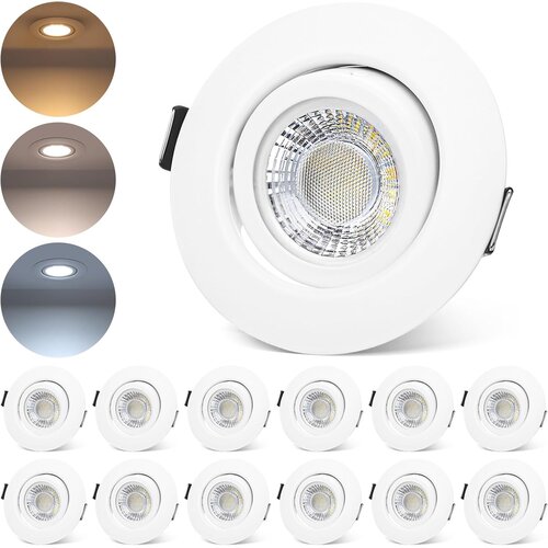 CLOKSH 12x LED Vgradni reflektorji 6W z nastavljivo belo svetlobo Slike