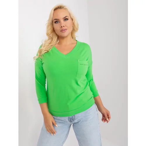 Fashion Hunters Light green cotton blouse of larger size