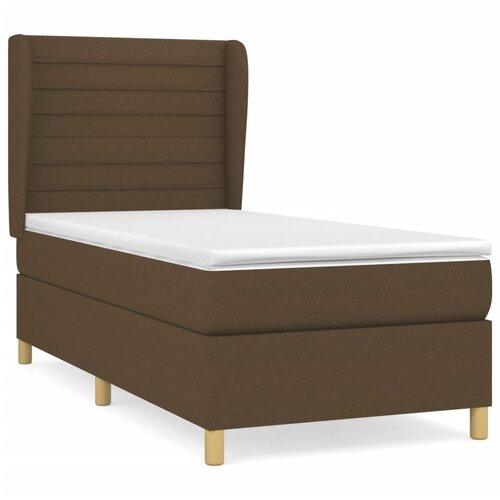 Maison Chic Box spring postelja - Vzmetna postelja z vzmetnico temno rjava 100x200 cm blago SL13678, (21903772) Cene