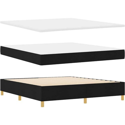Box spring krevet s madracem Crna 180 x 200 cm tkanina Slike