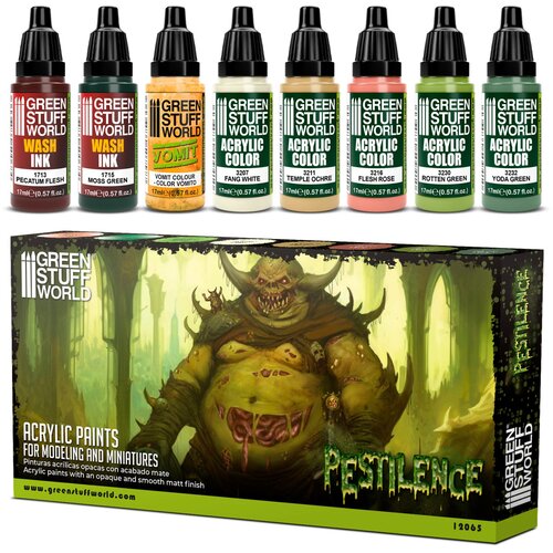 Green Stuff World Paint Set - Pestilence | Set Akrilnih Boja x8 Cene