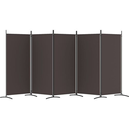  pregrada s 5 panela smeđa 433x180 cm od tkanine Slike