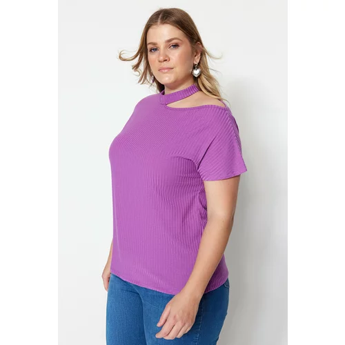 Trendyol Curve Plus Size Blouse - Purple - Regular fit