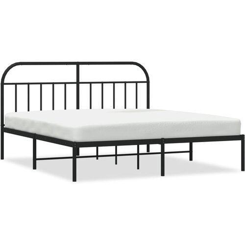 Maison Chic Kovinski Posteljni okvir - Dvoposteljna postelja - Zakonska postelja z vzglavjem črn 183x213 cm, (21692821) Cene