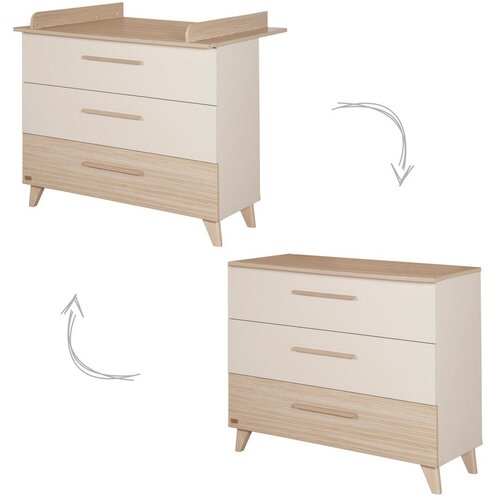 Roba krem/u prirodnoj boji dječja komoda u dekoru hrasta s promjenjivim stolom 110x98x75 cm sidney &amp;ndash; Slike