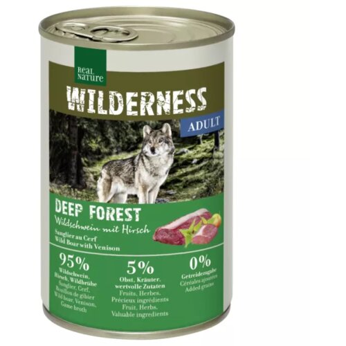 Real Nature Wilderness Adult Deep Forest divja svinja z jelenom 400g konzerva Cene
