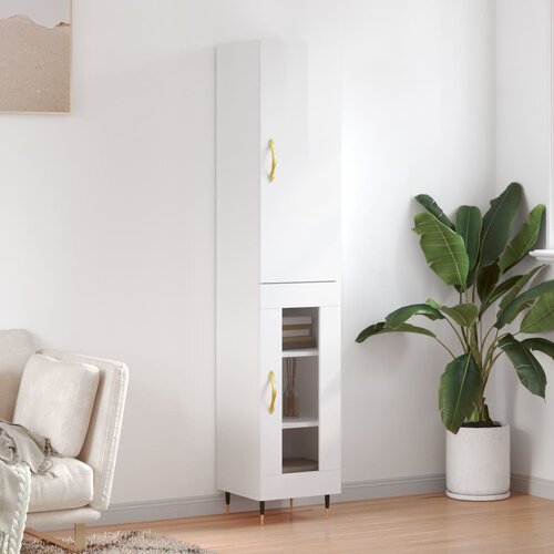 vidaXL Visoka komoda sjajna bijela 34 5x34x180 cm konstruirano drvo Cijene