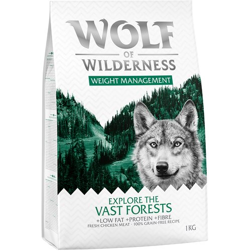 Wolf of Wilderness Snižena cijena! 2 x 1 kg suha hrana za pse - "Explore The Vast Forests" - Weight Management Cijene